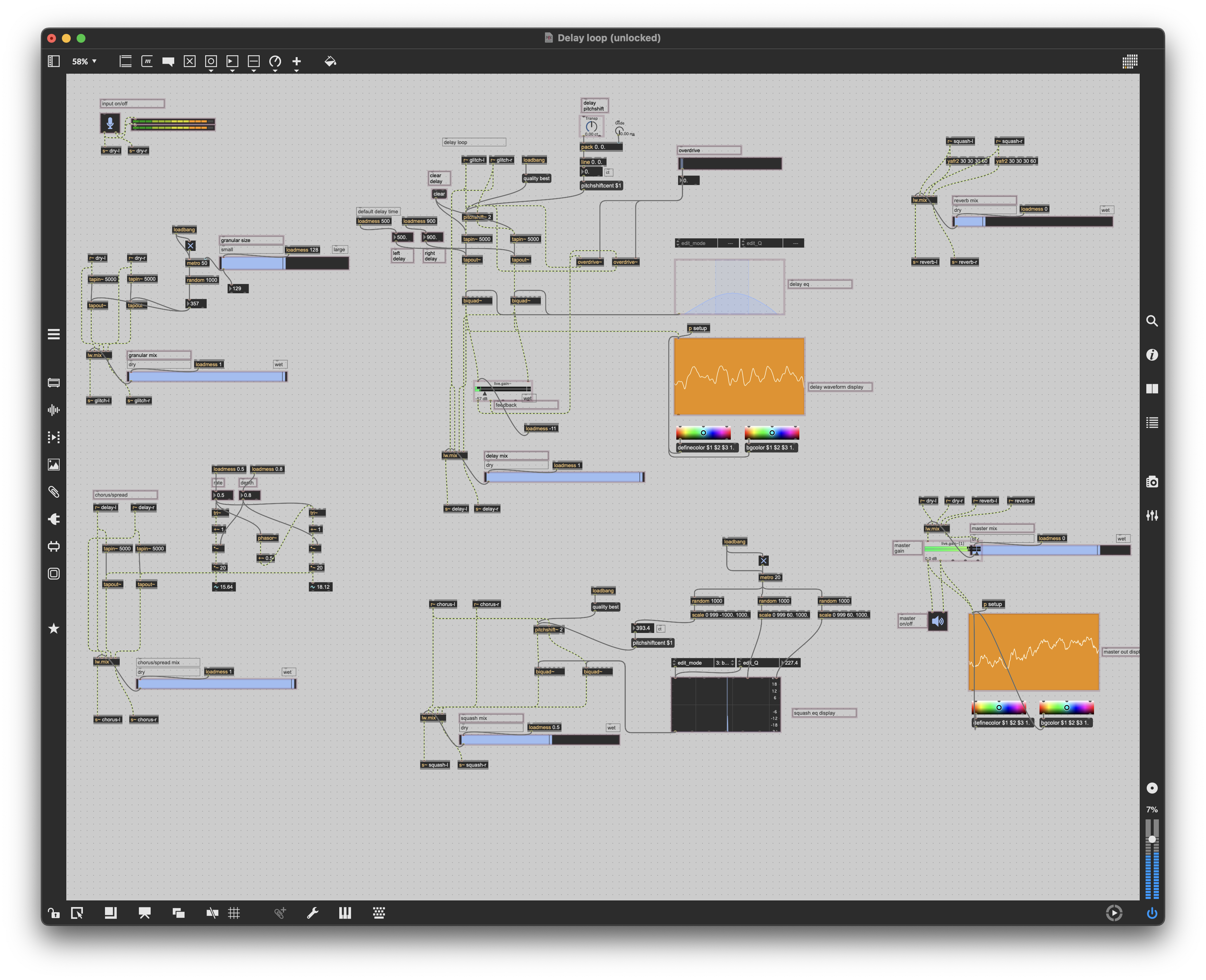 Max Patch Multi-effect Delay Loop Screenshot
